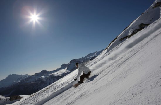 Snowboarding in winter